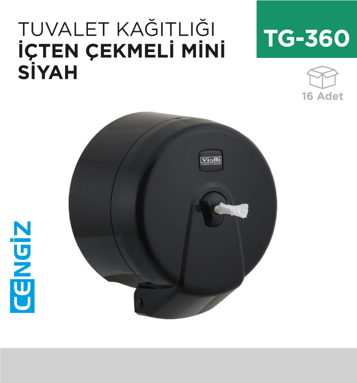 TUVALET KAĞITLIĞI İÇTEN ÇEKMELİ MİNİ SİYAH (K3B)