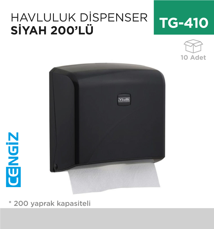 HAVLULUK DİSPENSER 200LÜ SİYAH (K2B)