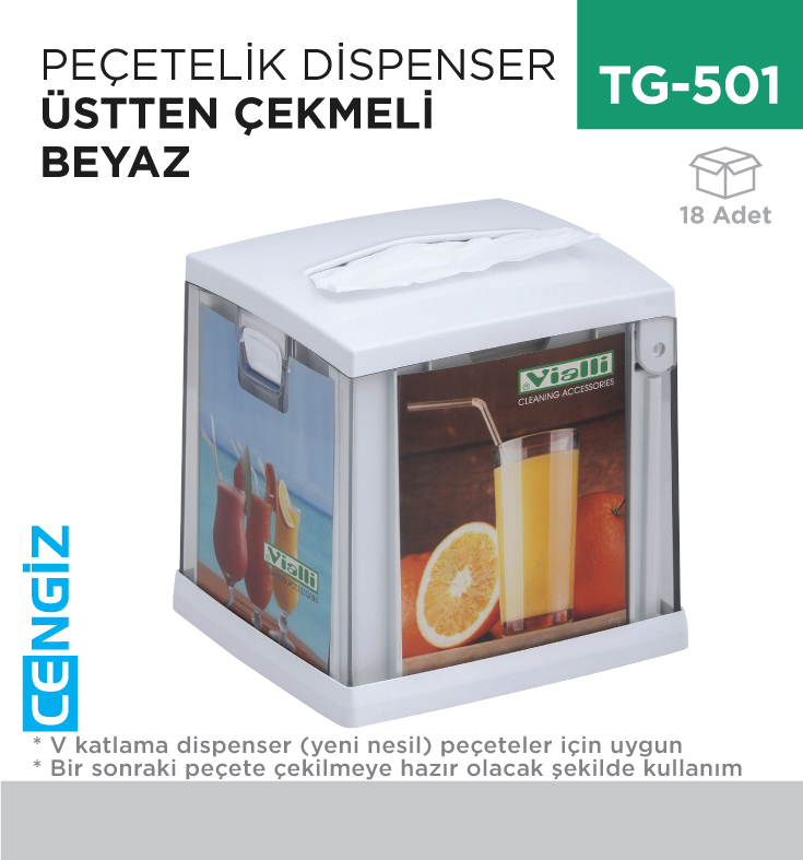 PEÇETELİK DİSPENSER ÜSTTEN ÇEK. BEYAZ (NG11)