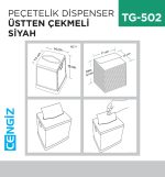 PEÇETELİK DİSPENSER ÜSTTEN ÇEK. SİYAH (NG11B)