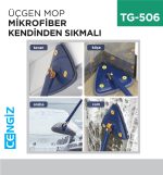 ÜÇGEN MOP MİKROFİBER KENDİNDEN SIKMALI