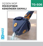 ÜÇGEN MOP MİKROFİBER KENDİNDEN SIKMALI