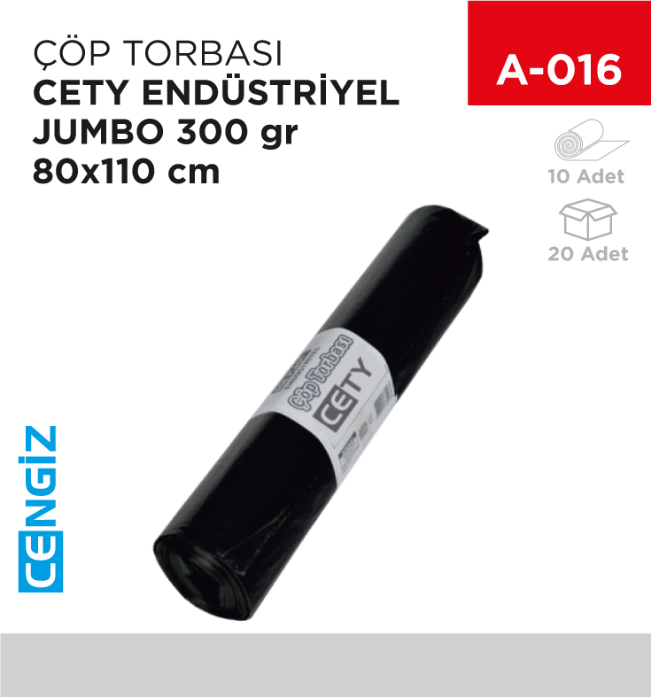 ÇÖP TORBASI JUMBO END. 300 GR CETY 80*110 CM