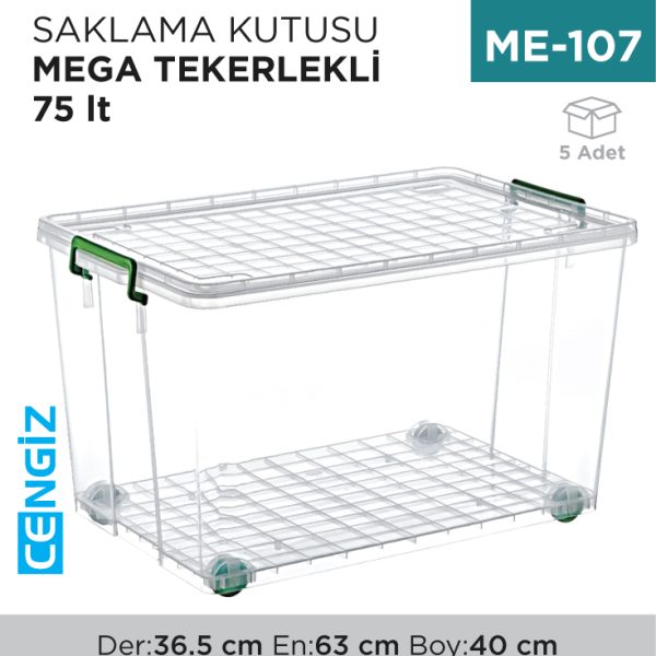 SAKLAMA KUTUSU MEGA TEKERLİ 75 LT(2625)