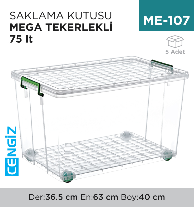 SAKLAMA KUTUSU MEGA TEKERLİ 75 LT(2625)