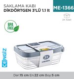 SAKLAMA KABI D.DÖRTGEN 3LÜ 1.1 LT (E-749)