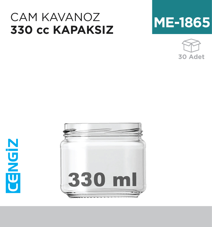 CAM KAVANOZ 330 CC KAPAKSIZ