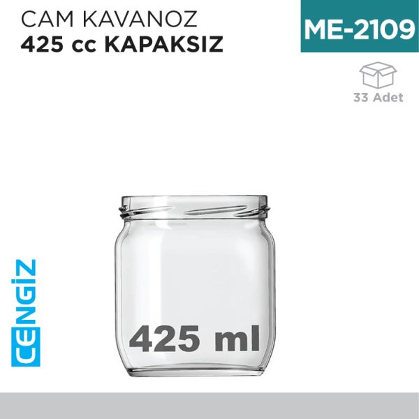 CAM KAVANOZ 425 CC KAPAKSIZ