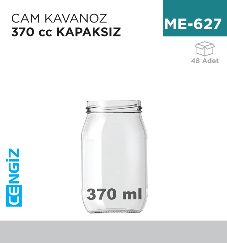 CAM KAVANOZ 370 CC KAPAKSIZ