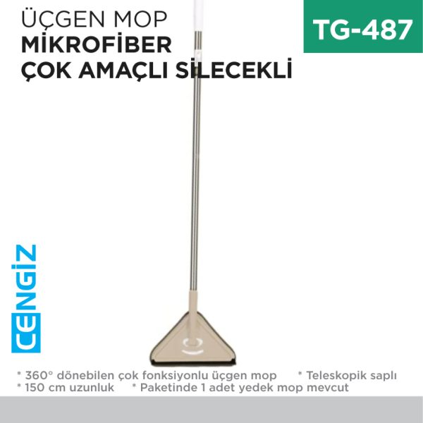ÜÇGEN MOP MİKROFİBER ÇOK AMAÇLI SİLECEKLİ (303)