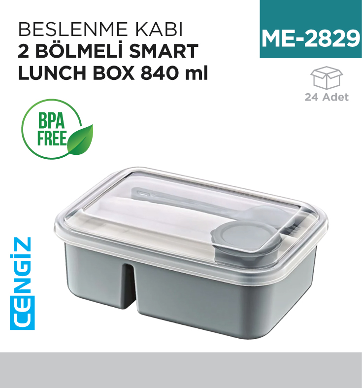 BESLENME KABI 2 BÖLMELİ SMART LUNCH BOX 840 ML (D-521)