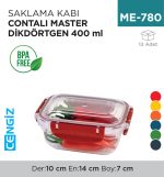 SAKLAMA KABI CONTALI  MASTER DİKDÖRTGEN 400 ML(30811)