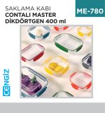 SAKLAMA KABI CONTALI  MASTER DİKDÖRTGEN 400 ML(30811)